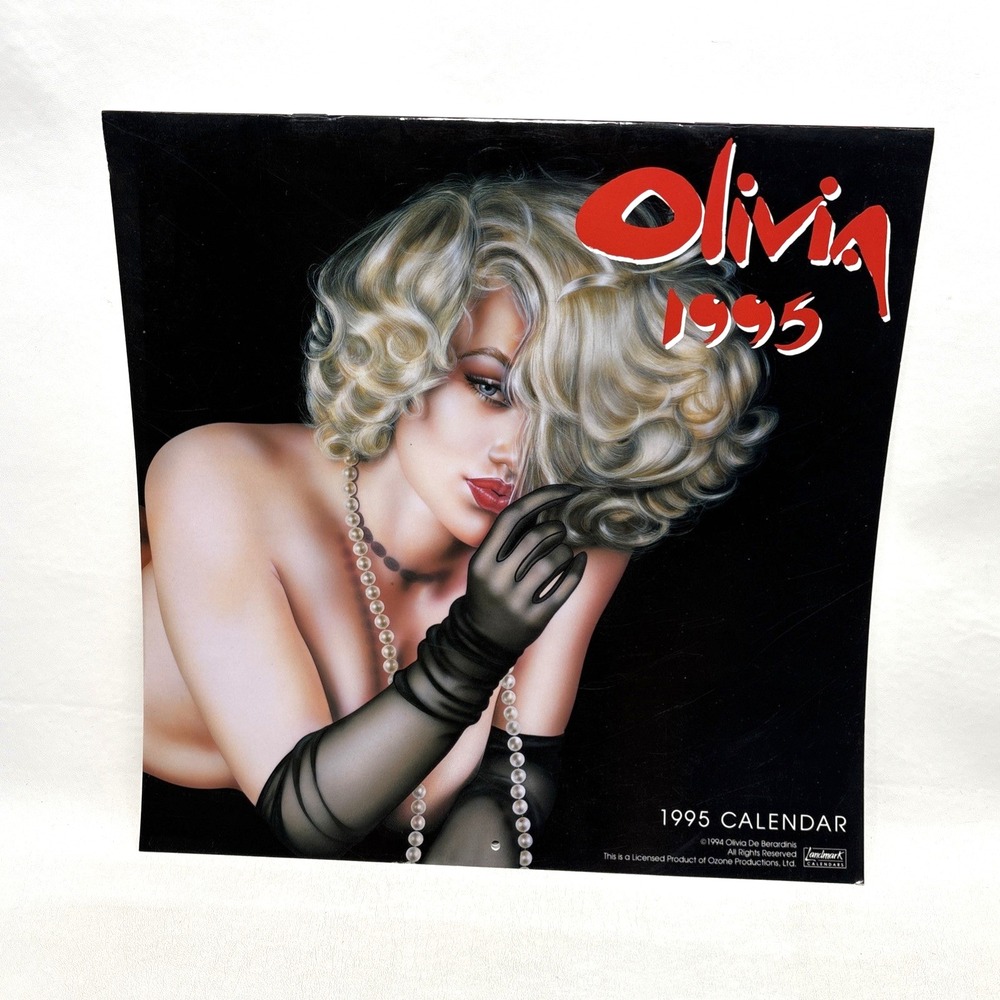 Vintage 90s Olivia De Berardinis 1995 Calendar Pin-Up Art Collection Man Cave